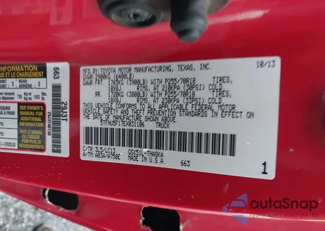2014 Toyota Tundra Sr V6 from USA, damaged, VIN 5TFNU5F17EX031106